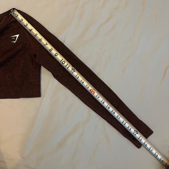 Gym Shark Dark Purple, Cropped, Long Sleeve, Seamless Athletic Top- S - Picture 8 of 8